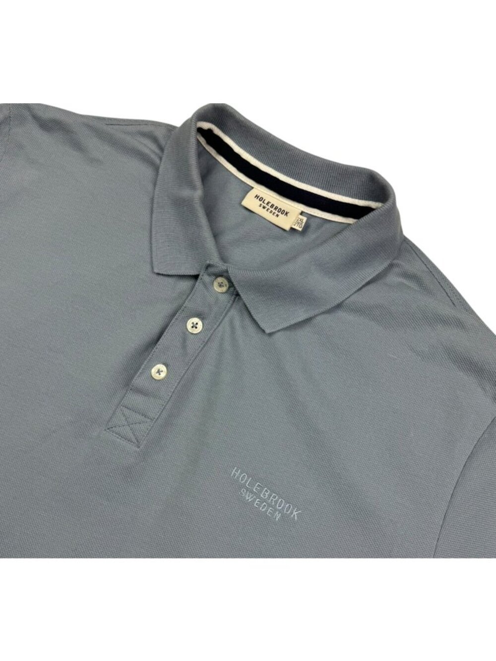 Holebrook Men's Organic Cotton S/S Polo Shirt Gray • 2XL